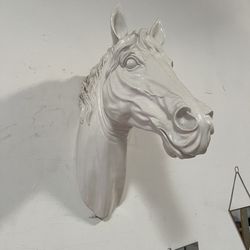 Decor Ceramic Art Horse Head White Decoration Wall Art 