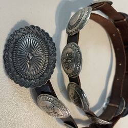 Handcrafted Sterling silver Concho Belt by Navajo Artist Aspen Hawk