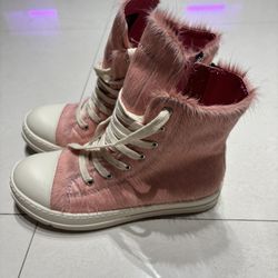 Rick Owen's Pony Hair High Top Sneaker Size 40/ Size 9