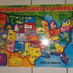 LIKE NEW NO BOX 26 piece wood puzzle "The United States of America" $10 FIRM