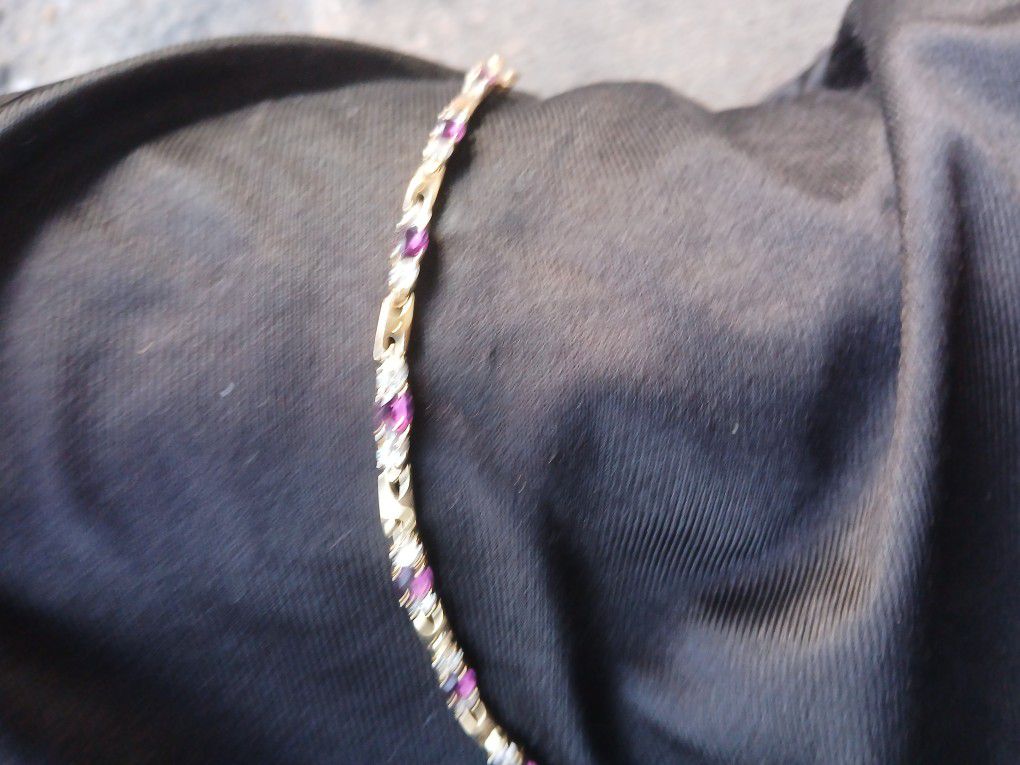 Gold Purple Bracelet 