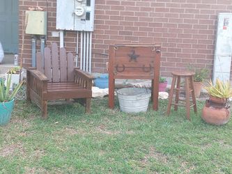 Ice Chest With Bottle Opener Cowboy Style Stool And Chair