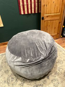 Large gray bean bag