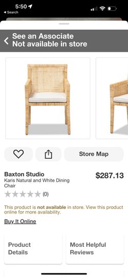 Baxton Studio Karis Natural and White Dining Chair