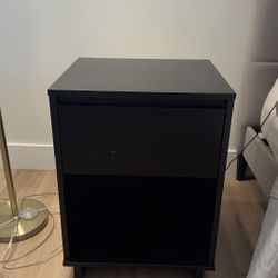 Two Dark Brown Side Tables