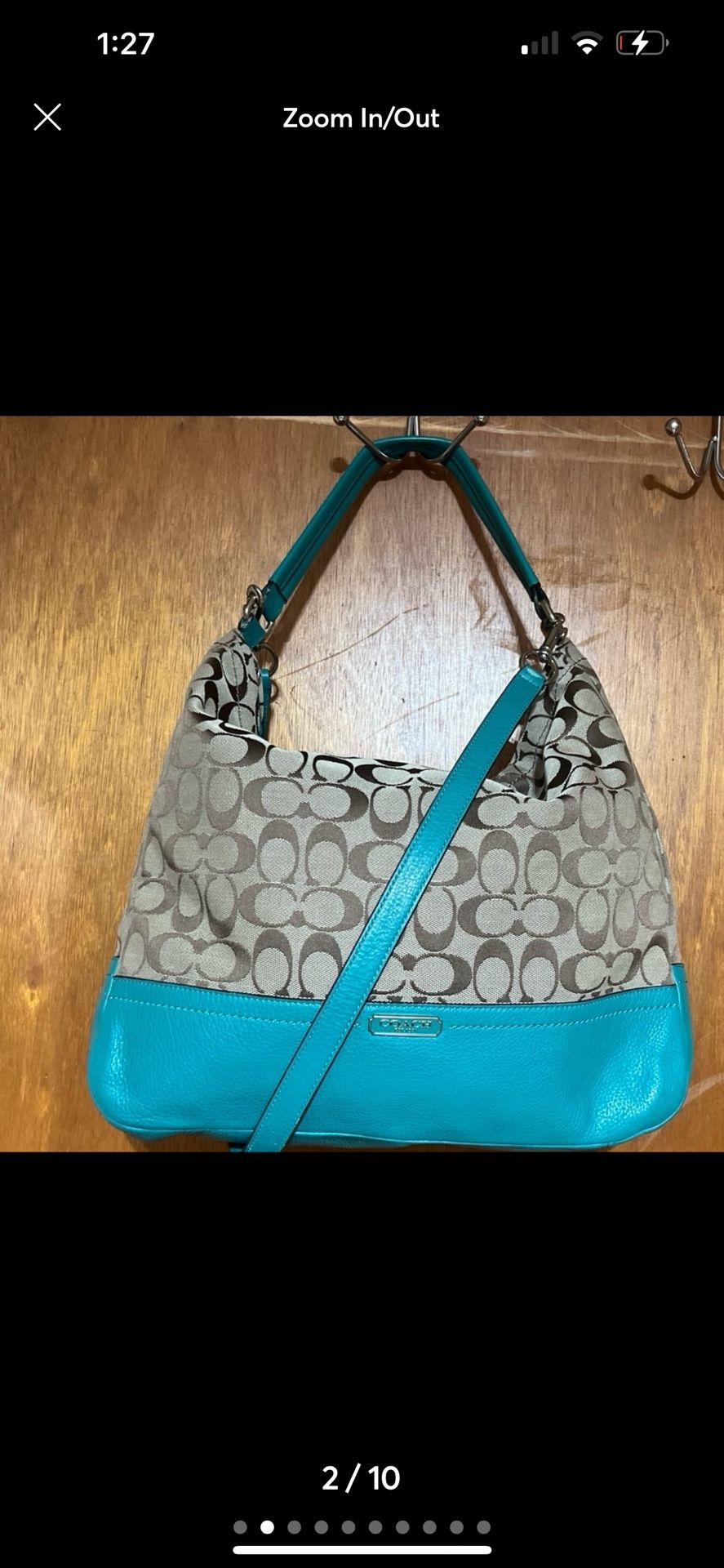 Coach Signature canvas and Leather Large Satchel Bag