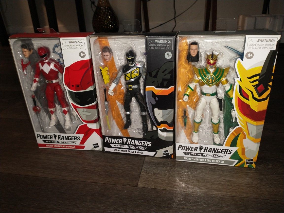 POWER RANGERS ALL 3 ACTION FIGURES BRAND NEW ASKING ONLY FOR $ 35.00