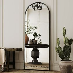 Arched Full Length Mirror, Black, 58" x 21"