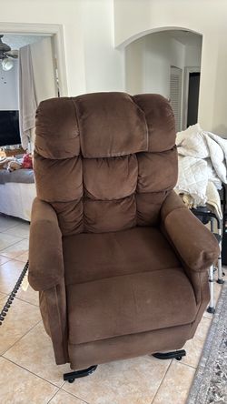 Power lift recliner chair brown