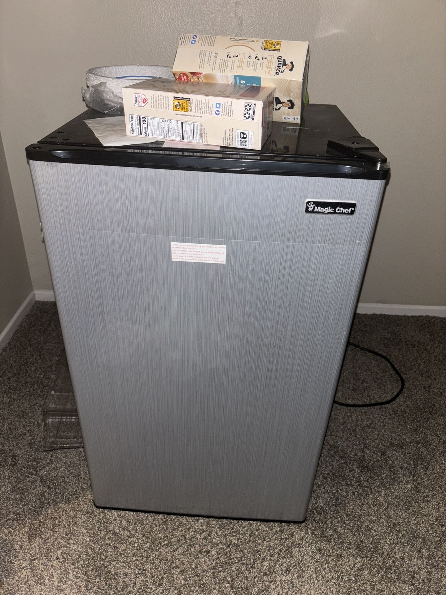 Sliver Mini Fridge Will Be Cleaned Out Ofc