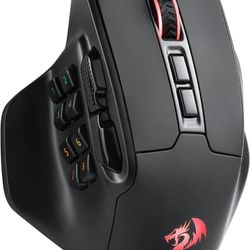 Redragon M811 PRO Wireless MMO Gaming Mouse, 15 Programmable Buttons RGB Gamer Mouse w/Ergonomic Natural Grip Build, 10 Side Macro Keys, Software Supp