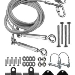 High-tensile steel cable + heavy-duty hardwareSupports up to 1800 Ibs