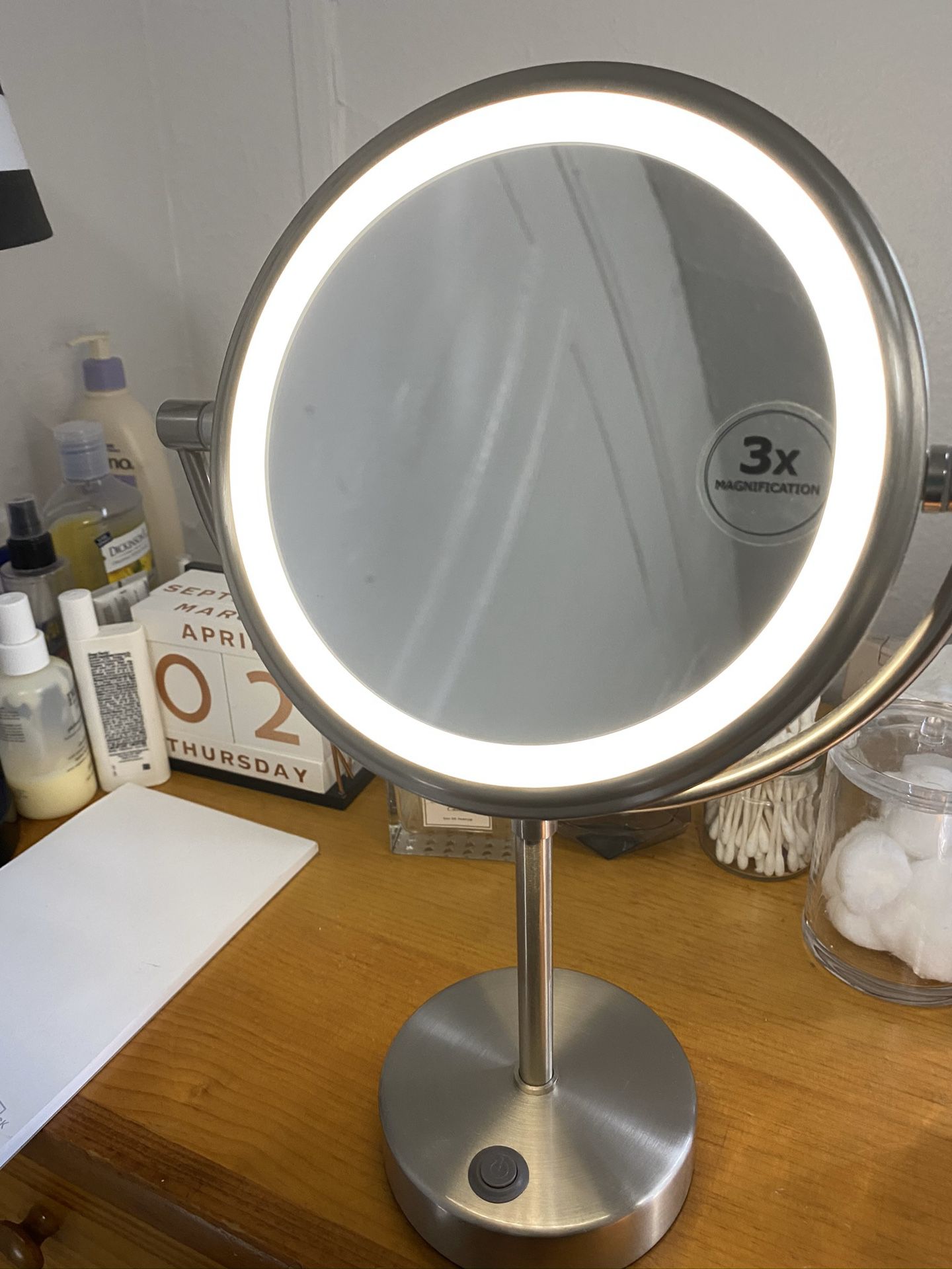 Ikea Kaitum Round Vanity Mirror with Light