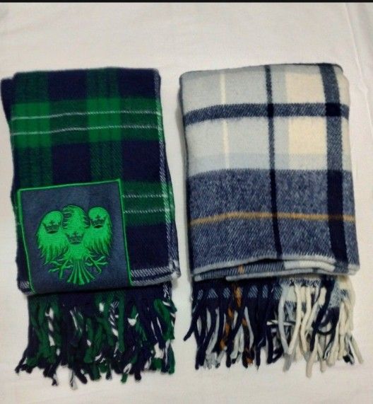FARIBO FARIBAULT WOOLEN MILL CO THROW BLANKET SET OF 2 - 59"×52"