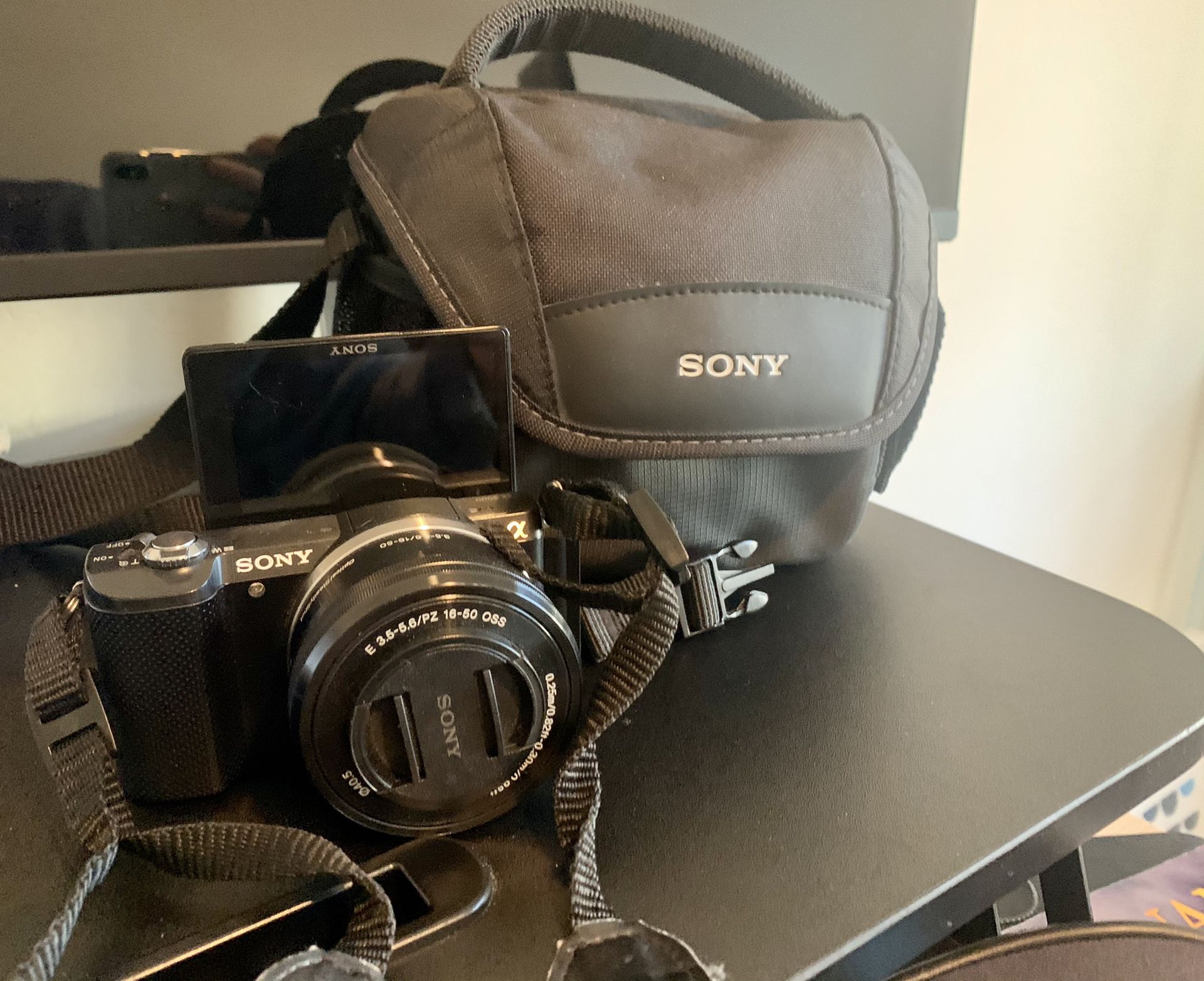 Sony A5000 camera with case