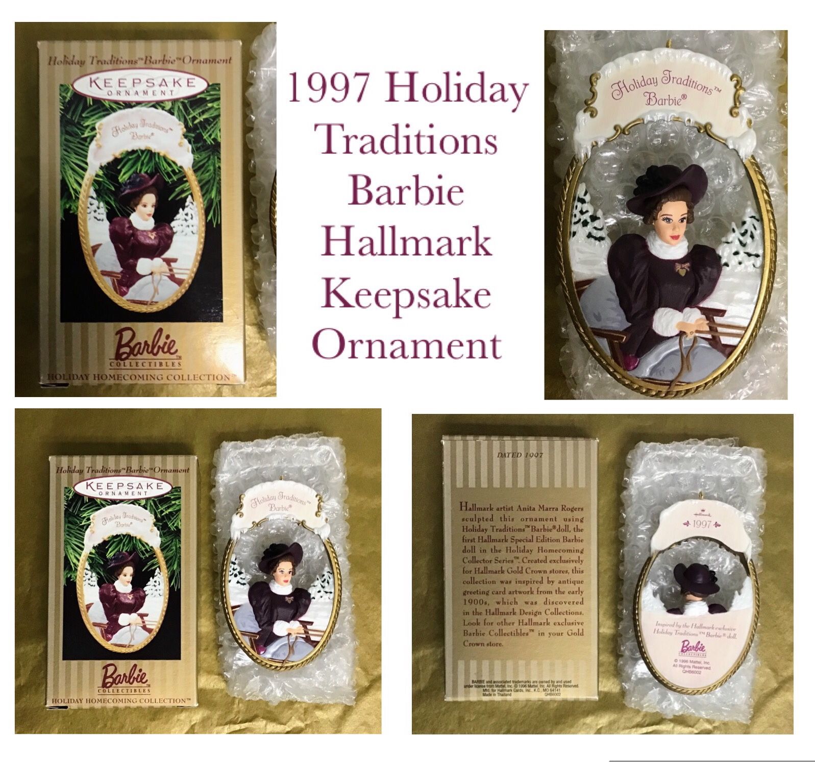 1997 Holiday Traditions Barbie Hallmark Keepsake Ornament