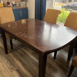 Stained Dining Room Table With Leaf