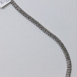 .925 8” Diamond Chip Bracelet 