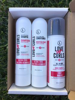 Love Ur Curls Shampoo & Conditioner Set All in One Curl Cream Styler Curly Hair 3 Step System Repair and Moisturizing Sulfate-free Silicone-free