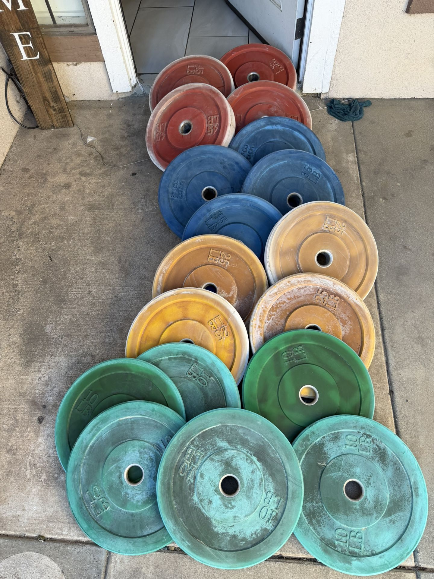 Bumper Olympic rubber weights 480lbs total