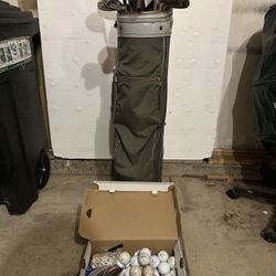 Golf clubs and balls