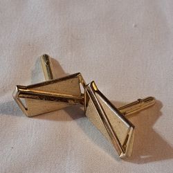 Vintage swank gold toned rectangular cufflinks