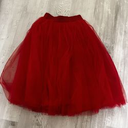 Red Crinling skirt Size S