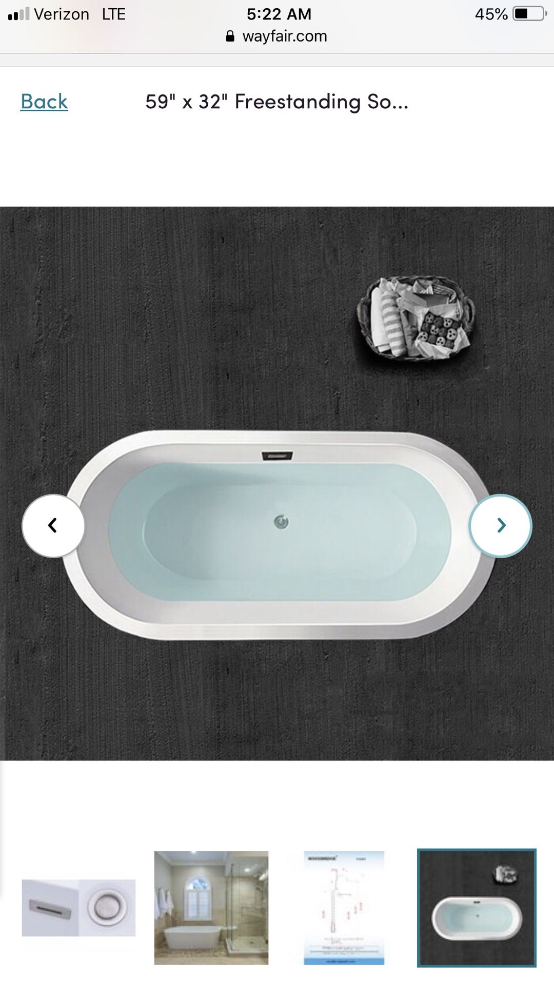 New Woodbridge self standing tub