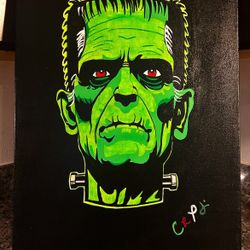 Frankenstein Acrylic Painting 18x24 on Canvas (BLACKLIGHT)