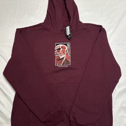 Primitive x Attack on Titan Colossal Titan Hoodie Size XL NWT