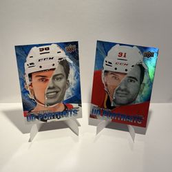 Connor Bedard, Nazem Kadri Upper Deck UD Portraits NHL 2025-2026 Speckle Lot