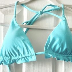 Light blue bikini top with frill  Size XL  