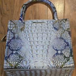 Brahmin Mother Of Pearl Exotic Looking Embossed 🐊 Purse Bag Handbag 