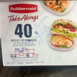 16 Pc. NOT 40! 8 Bowls & 8 Lids = 16 Pcs Rubbermaid Take Along