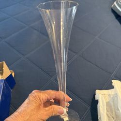 2 Clear Champagne Glasses