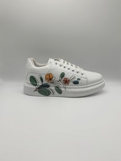 Brand New Custom Floral 2 Women Fashion Sneaker Platform Comfortable Size 8