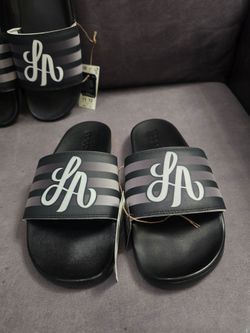 Adidas Adilette Comfort Black Stripe Slides GV8341 Men 8 & 11 LA Los Angeles Sandals