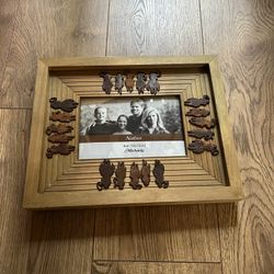 Wood & Metal Riding Cowboys Picture 4x 6 Frame Picture Western Decor