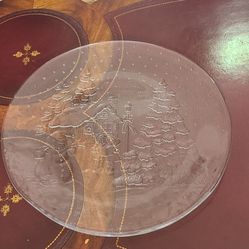 13" Glass Holiday Plate