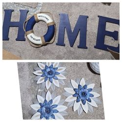Home Sign and Flower Decor