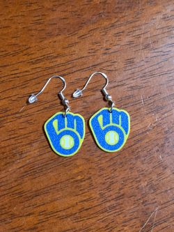 Milwaukee Brewers Logo Dangle Earrings