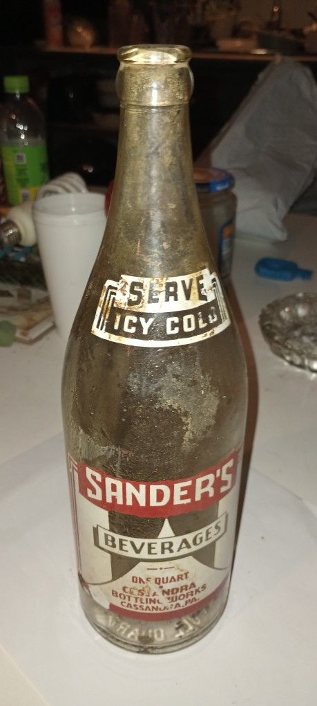 Vintage Antique 32 Oz Sanders Soda Bottle