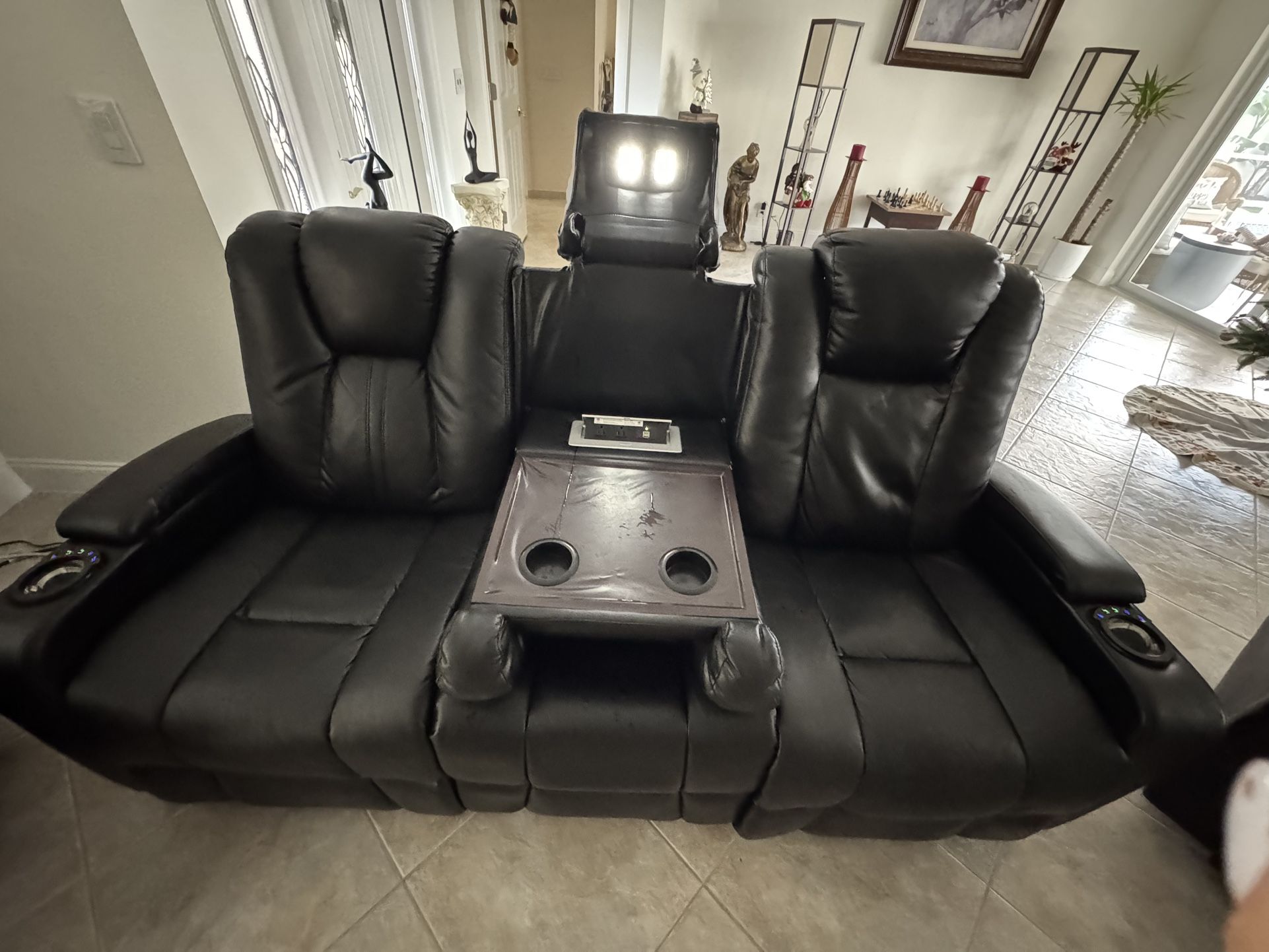 Electric Power Reclining Sofa Set 3 Pieces
