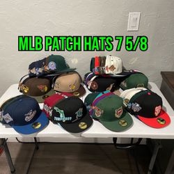 MLB New Era Patch UV 59fifty Fitted Hats Size 7 5/8 Many Teams