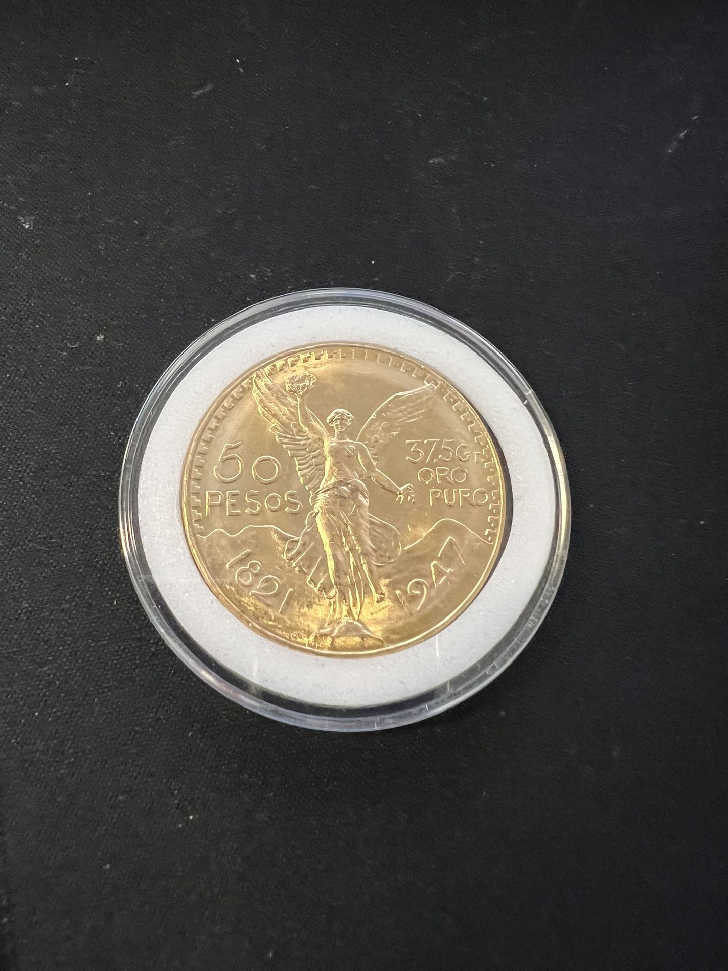 Mexican Gold Centenario 50 Pesos Coin 1947, 37.5 Grams Pure Gold 1.2057 T Oz AU