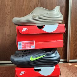 2 Nike Size 10 Reactx Rejuven8 khaki n blk Volt color