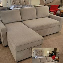 Pull-Out Sleeper Sectional (Sofa Bed) Gray
