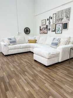 Brand New! Cream Fluffy Sectional Couch - Delivery Available