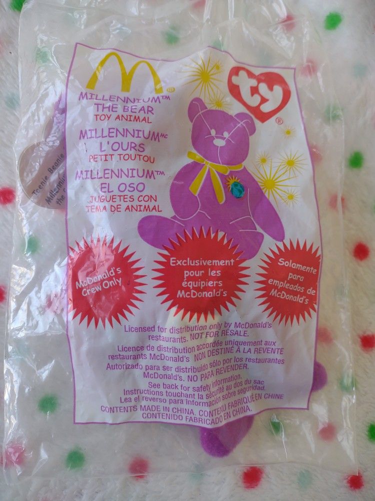 Vintage 2000 Ty Beanie Babies Millennium The Bear 🐻 Ty Beanie Babies McDonald's Crew Only 