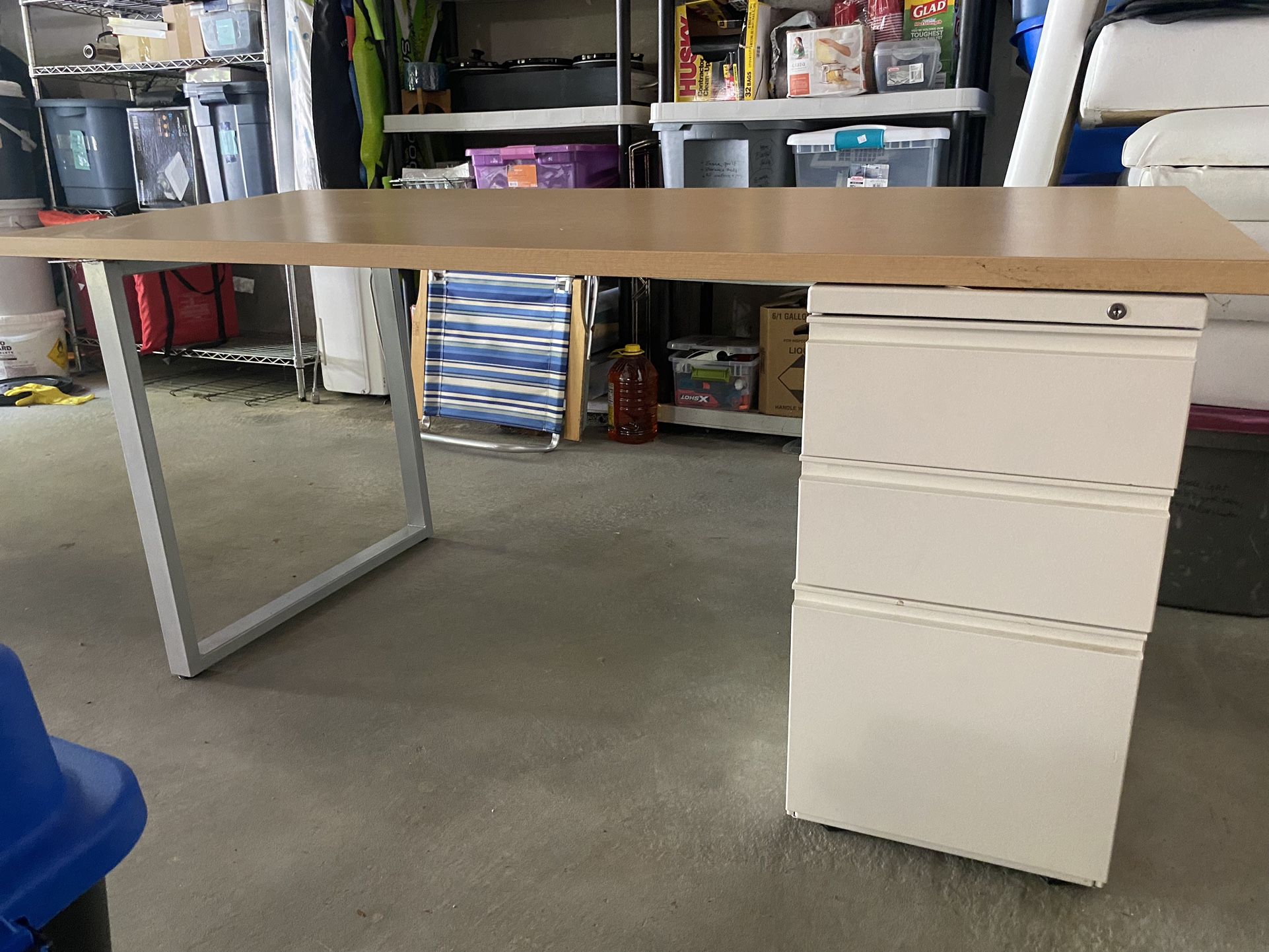 Herman Miller Desk With File Cabinet
